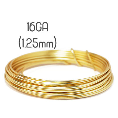 Non-tarnish gold wire, 16GA (1,25mm grov)