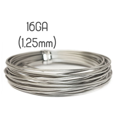 Non-tarnish stainless steel wire, 16GA (1,25mm grov)