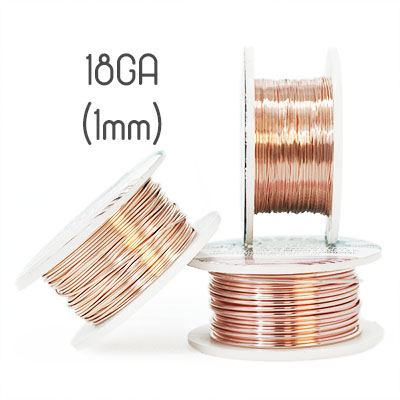 Non-tarnish roséfärgad wire, 18GA (1mm grov)
