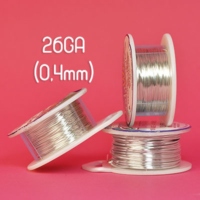 Tarnish resistant wire, silverpläterad, 26GA (0,4mm grov)