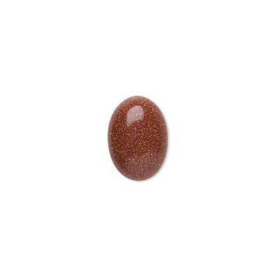 Cabochon, brun guldsten, 13x18mm oval