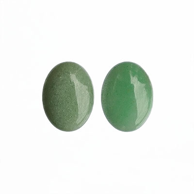 Cabochon, naturlig grön aventurin, 15x20mm oval