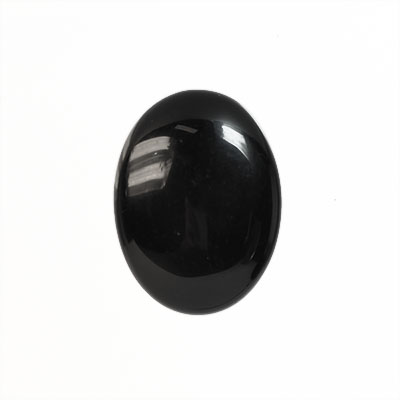 Cabochon, tonad svart agat, ca 30x40mm oval