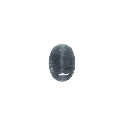 Cabochon, Cat's Eye glas, ca 13x18mm oval, grå