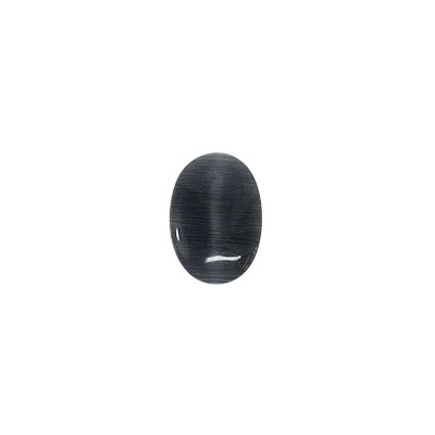 Cabochon, Cat's Eye glas, ca 13x18mm oval, svart