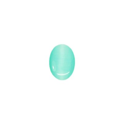 Cabochon, cat's Eye glass, 13x18mm oval, aqua green