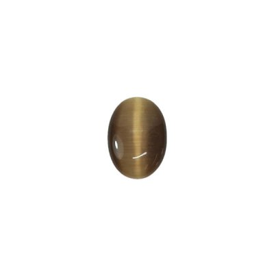 Cabochon, cat's Eye glass, 13x18mm oval, brown
