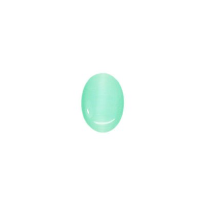 Cabochon, cat's Eye glass, 13x18mm oval, mint green