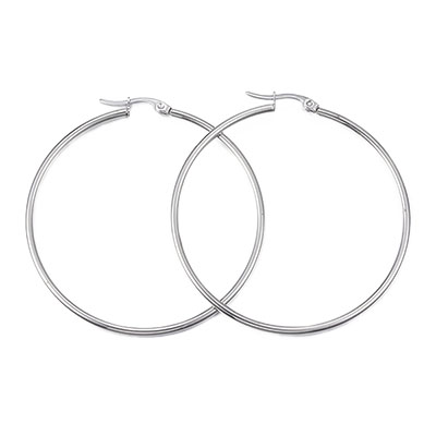 Hoop earrings, stainless surgical steel, 55mm