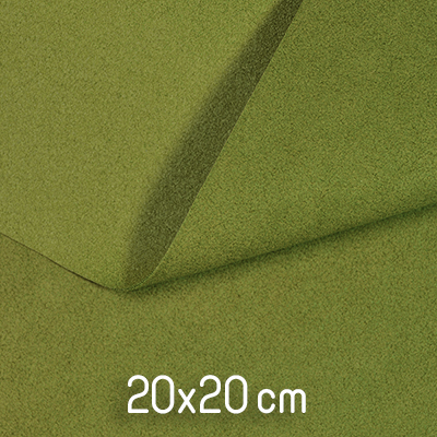 Ekologiskt ultrasuede, ca 20x20cm, pistaschgrönt