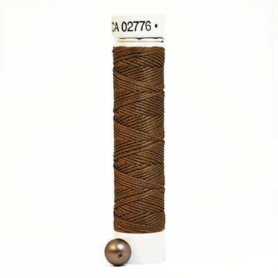Äkta silkestråd/knapphålssilke från Gütermann, mörkbrun, 10m