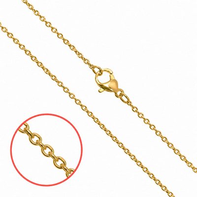 50cm twist chain necklace, dull gold-plated stainless surgical steel