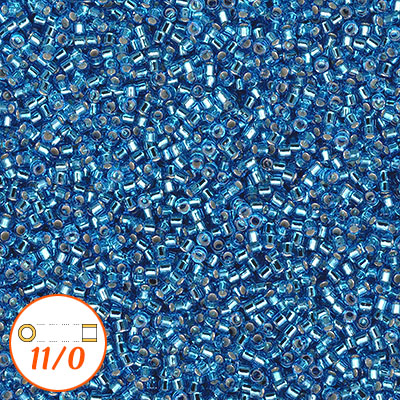 Miyuki Delica 11/0, silver-lined aquamarine