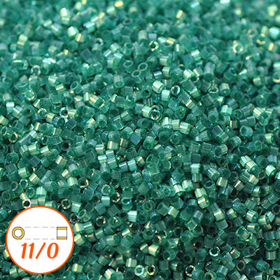 Miyuki Delica 11/0, I-D emerald AB silk glazed