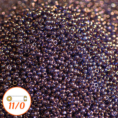 Miyuki seed beads 11/0, violet gold luster