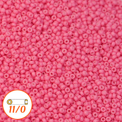 Miyuki seed beads 11/0, dyed bright pink