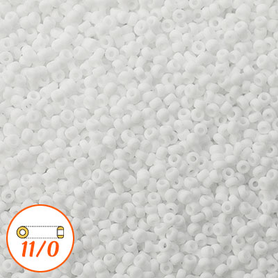 Miyuki seed beads 11/0, matte opaque white