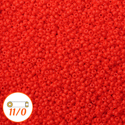Miyuki seed beads 11/0, opaque vermillion red