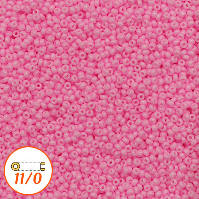 Miyuki seed beads 11/0, dyed opaque pink