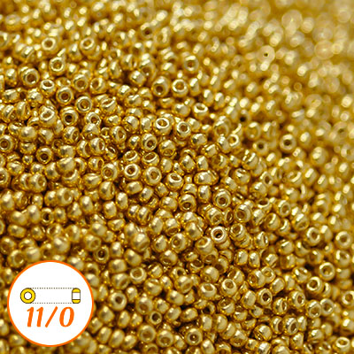 Miyuki seed beads 11/0, duracoat galvanized gold