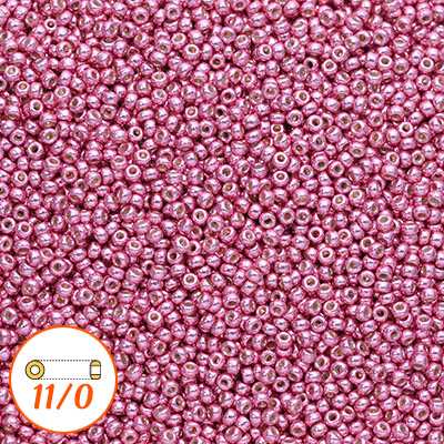 Miyuki seed beads 11/0, duracoat galvanized hot pink