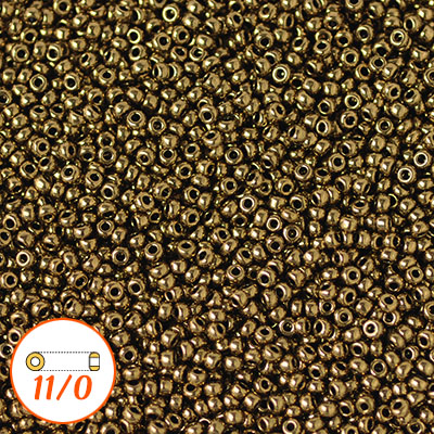 Miyuki seed beads 11/0, metallic bronze