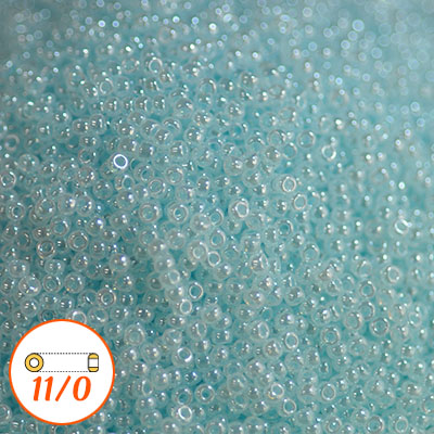 Miyuki seed beads 11/0, inside dyed light aquamarine ceylon