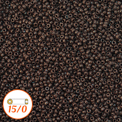 Miyuki seed beads 15/0, opaque dark brown