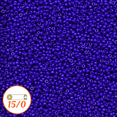Miyuki seed beads 15/0, opaque cobalt