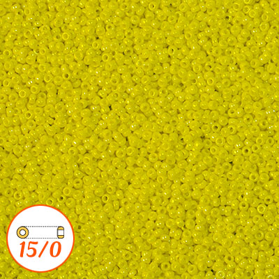 Miyuki seed beads 15/0, opaque lemon AB