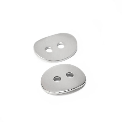 Ovala platta knappar, rostfritt kirurgiskt stål, 10x14mm