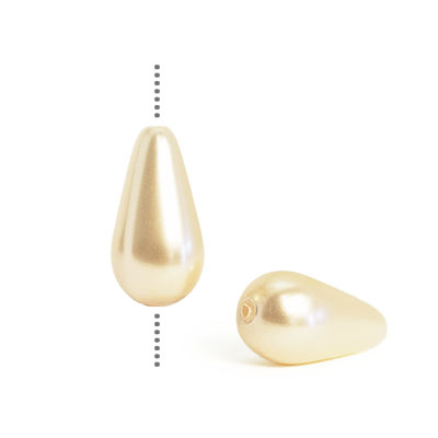 Droppformade Preciosa Nacre Pearls (premiumkvalitet), 15x8mm, Creamrose