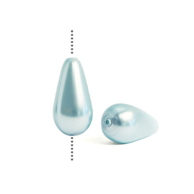 Droppformade Preciosa Nacre Pearls (premiumkvalitet), 15x8mm, Light Blue