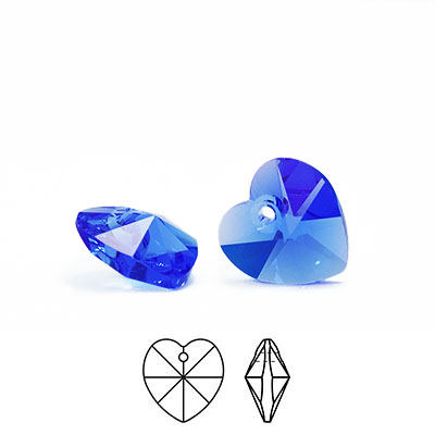 Preciosa berlocker, 10mm hjärtan, Sapphire
