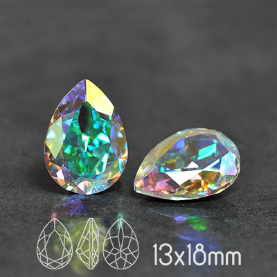 Кристаллы Preciosa, 18x13мм Baroque Pear, Crystal AB