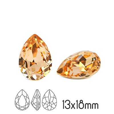 Preciosa kristall, 18x13mm Baroque Pear, Light Peach