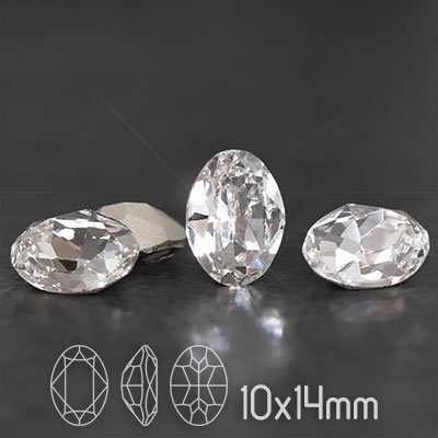 Preciosa kristall, 14x10mm MC Oval, Crystal