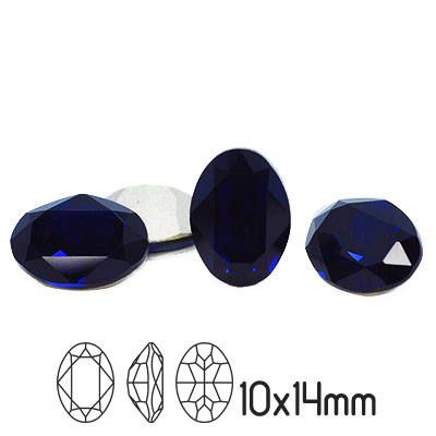 Preciosa kristall, 14x10mm MC Oval, Dark Indigo