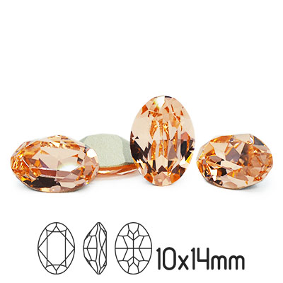 Preciosa kristall, 14x10mm MC Oval, Light Peach