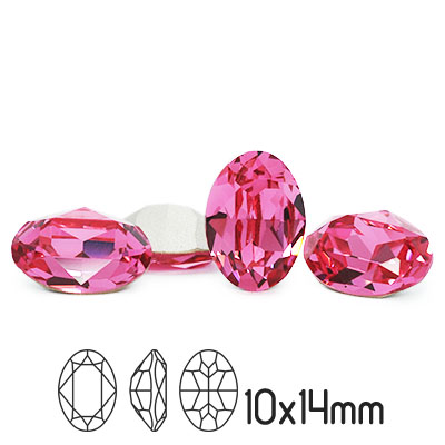 Preciosa kristall, 14x10mm MC Oval, Rose