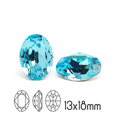 Preciosa kristall, 18x13mm MC Oval, Aqua Bohemica