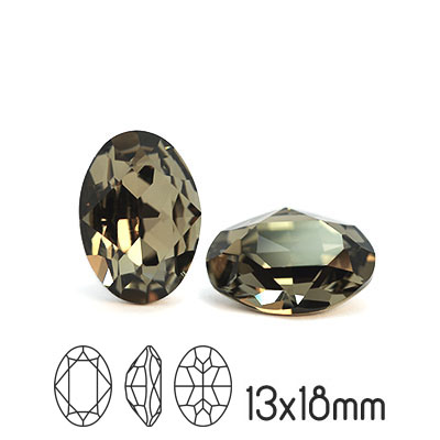 Preciosa kristall, 18x13mm MC Oval, Black Diamond