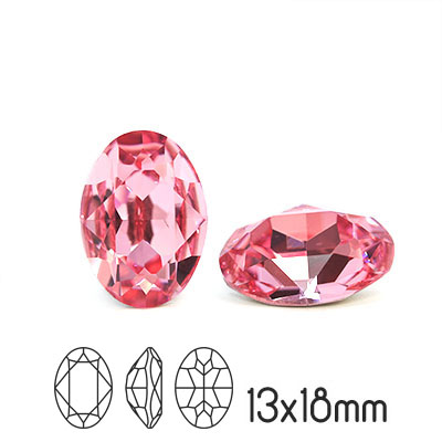 Preciosa kristall, 18x13mm MC Oval, Light Rose