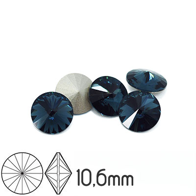 Preciosa rivoli kristaller, 10.6mm (SS47), Montana