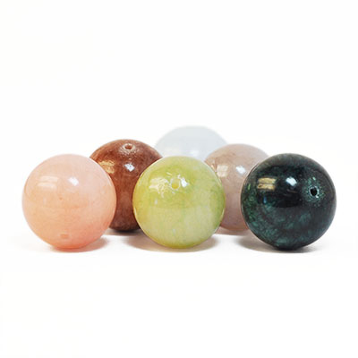 Stora pärlor, 18mm, färgade stenar i en mix
