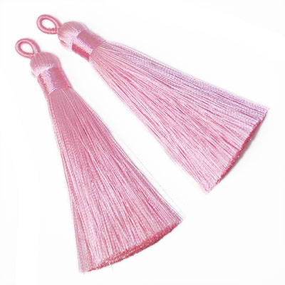 Polyester tassels, approx. 8cm, pink