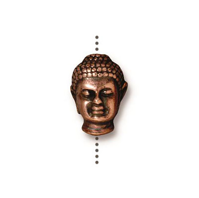 TierraCast pärla, Buddha Bead, 10x14mm, antikt kopparpläterad