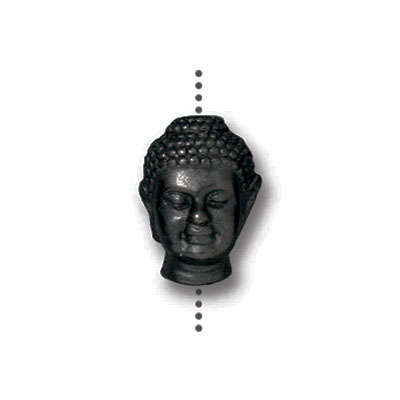 TierraCast pärla, Buddha Bead, 10x14mm, svart