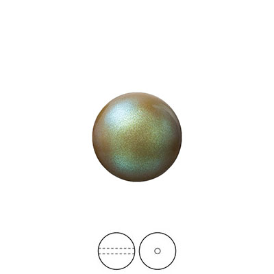 Preciosa Nacre Pearls (premiumkvalitet), 12mm, Pearlescent Khaki