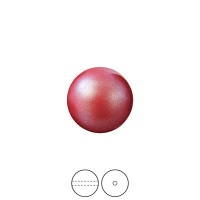 Preciosa Nacre Pearls (premiumkvalitet), 12mm, Pearlescent Red